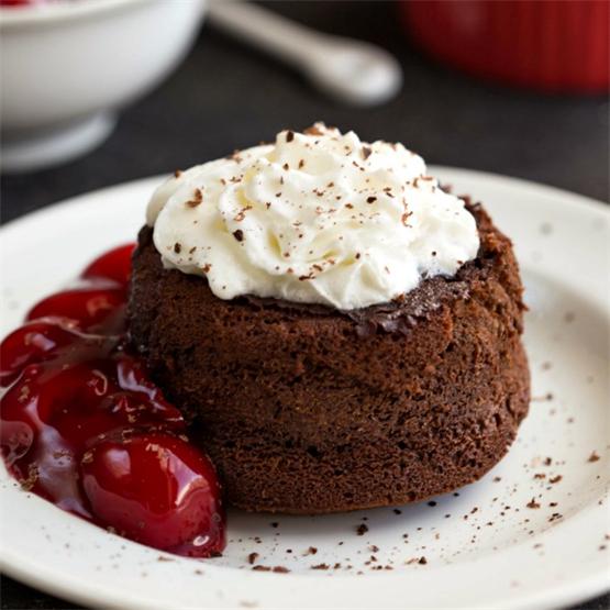 Molten Black Forest Cakes