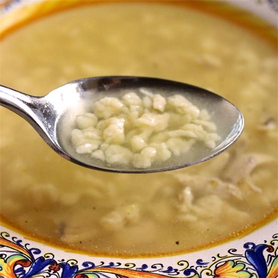 Grattini all'Uovo (Grated Pasta for Soup)