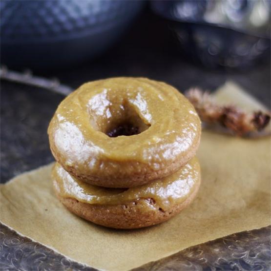 Maple Tahini Glazed Baked Donuts