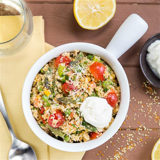 Spring Couscous Primavera with Whipped Lemon Ricotta