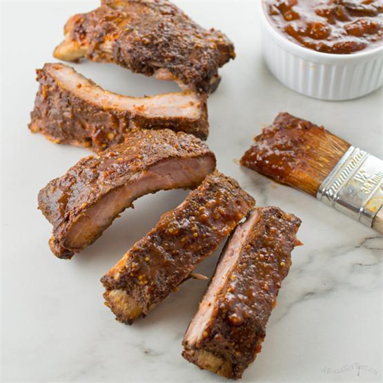 Slow Cooker Ribs with Bourbon BBQ