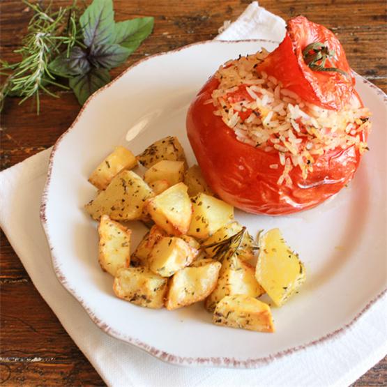 Italian Baked Stuffed Tomatoes with Rice