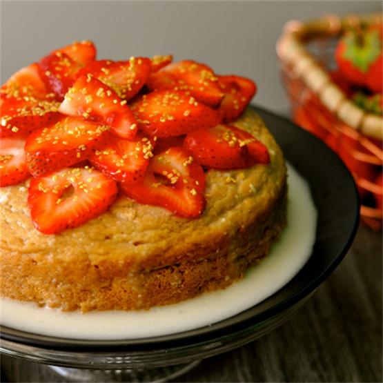 Vegan Tres Leches Cake with Strawberries