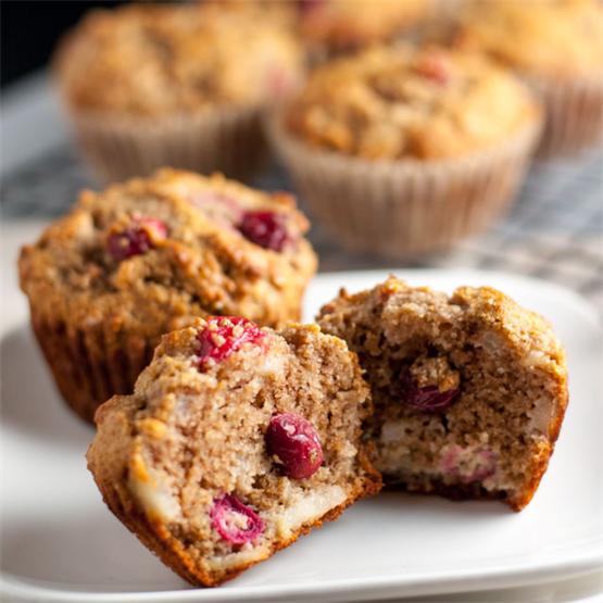 Paleo Pear and Cranberry Muffins