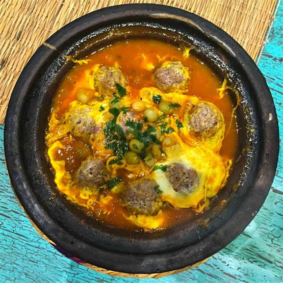Moroccan Kefta Meatball Tagine with Tomato and Egg