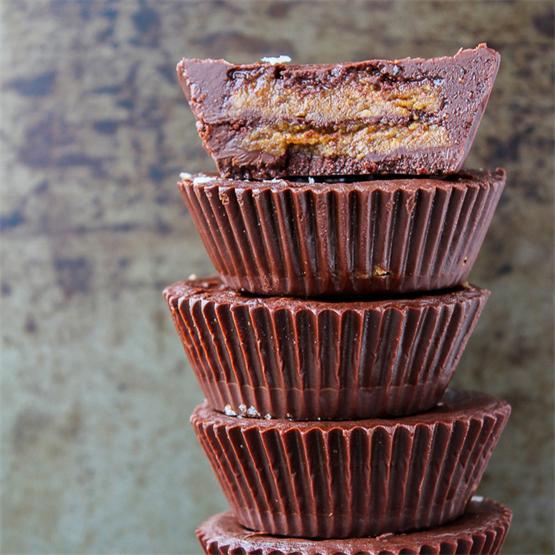 Double Decker Almond Butter Cups - made with six ingredients!