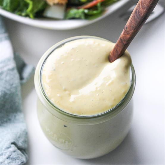 Easy Caesar Salad Dressing – paleo with a dairy free option.