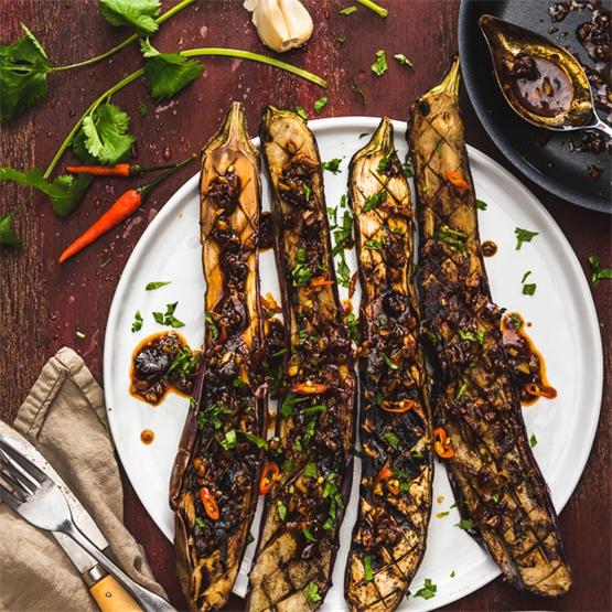 Grilled Eggplant with Yu Xiang Sauce (鱼香烤茄子)