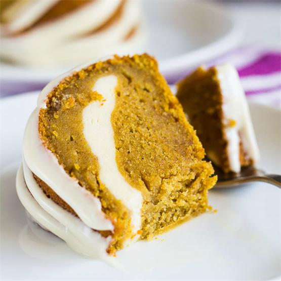 Cheesecake Swirl Pumpkin Bundt Cake