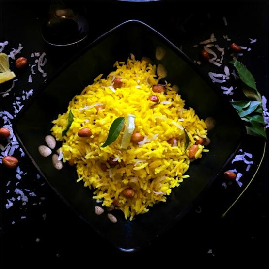 Healthy and Quick Vegan Indian Lemon Rice
