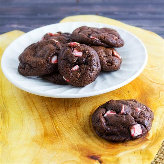 Dark Chocolate Peppermint Crunch Cookies