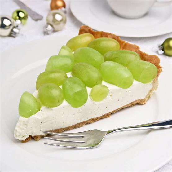 Gorgeous tart with vanilla Bavarian cream and fresh grapes
