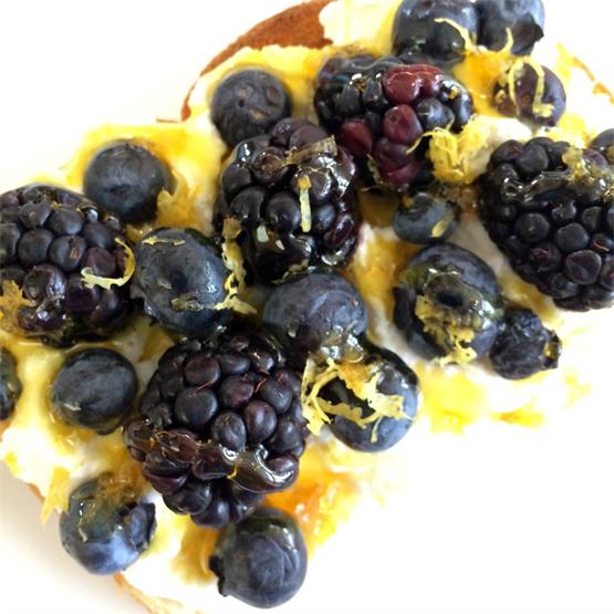 Breakfast Toast with Ricotta, Berries, Lemon and Honey