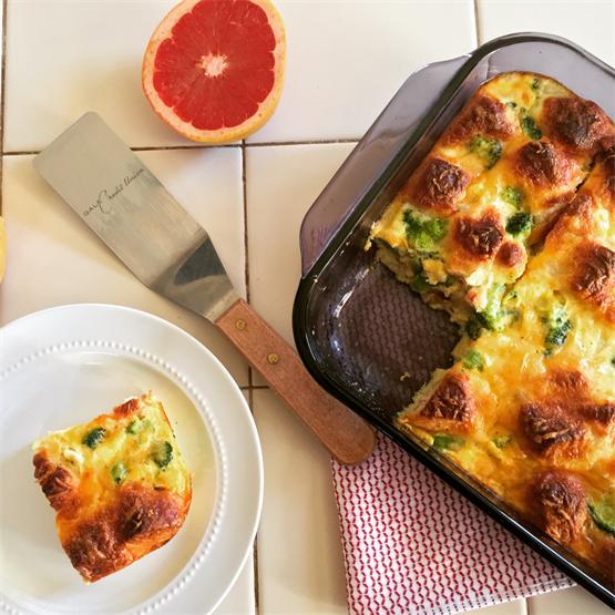 Broccoli and Biscuit Breakfast Bake