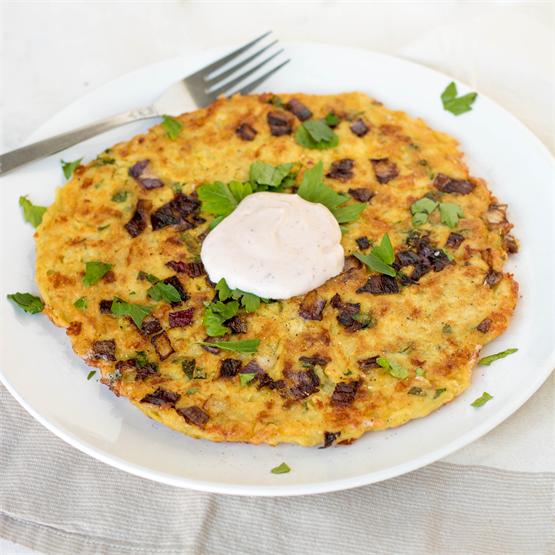 Potato Pancake w/mozzarella & onion
