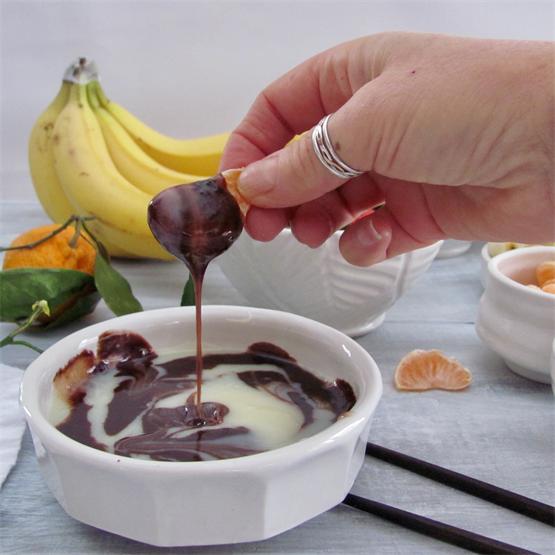 Marbled Chocolate Dip, Topping, Or Tart Filling