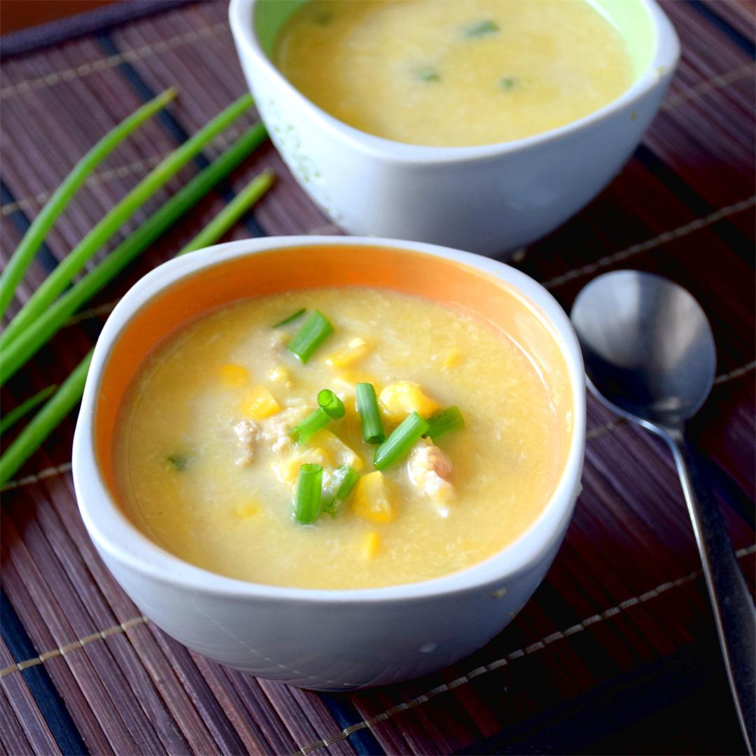 Chinese style chicken and corn soup