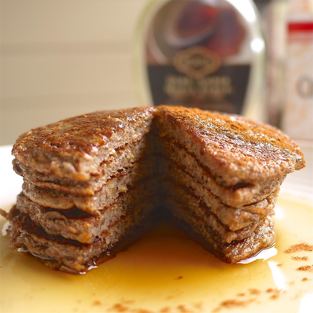Cinnamon Chia-Flax Protein Pancakes (Paleo, GF)