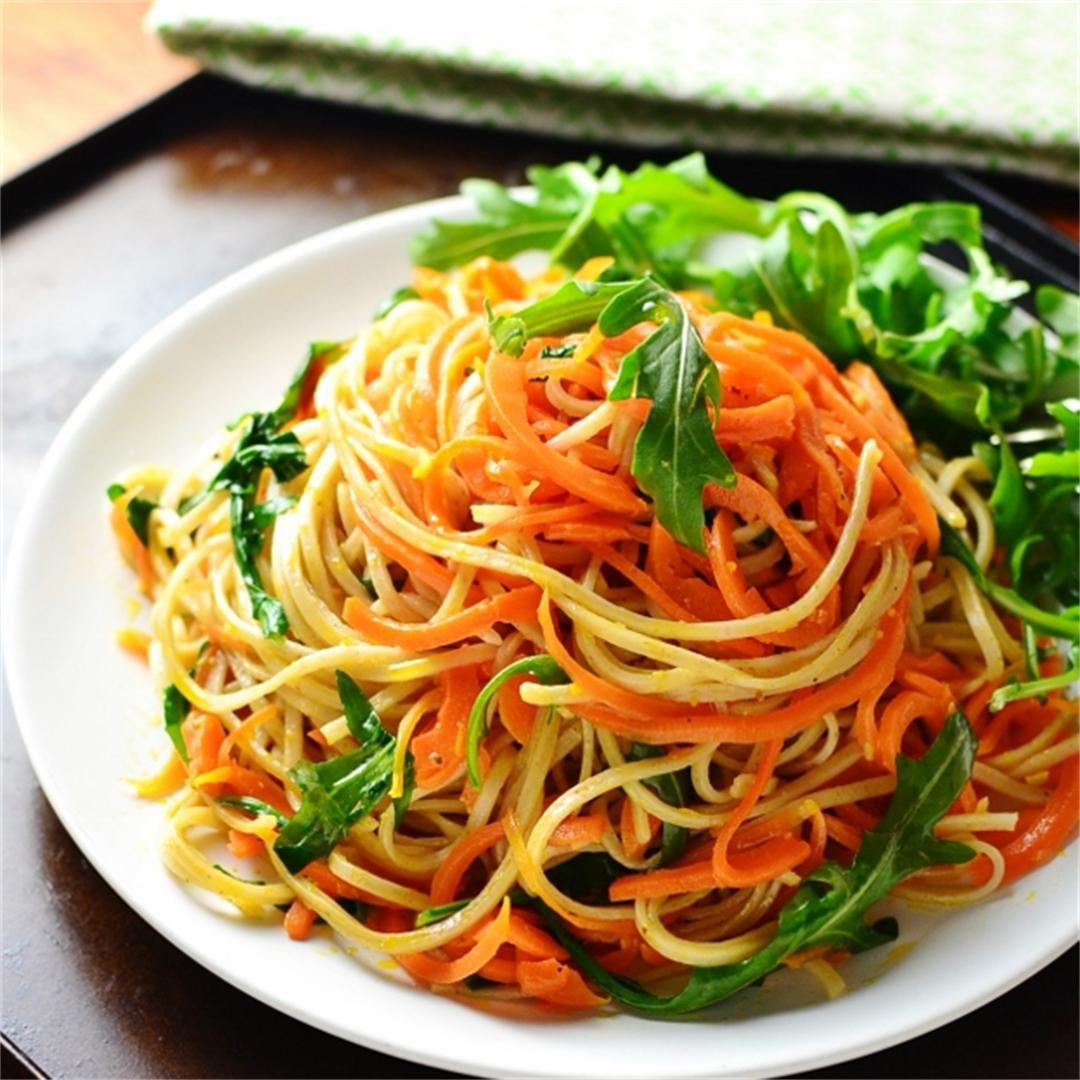 Spiralized Carrot Wholewheat Noodles