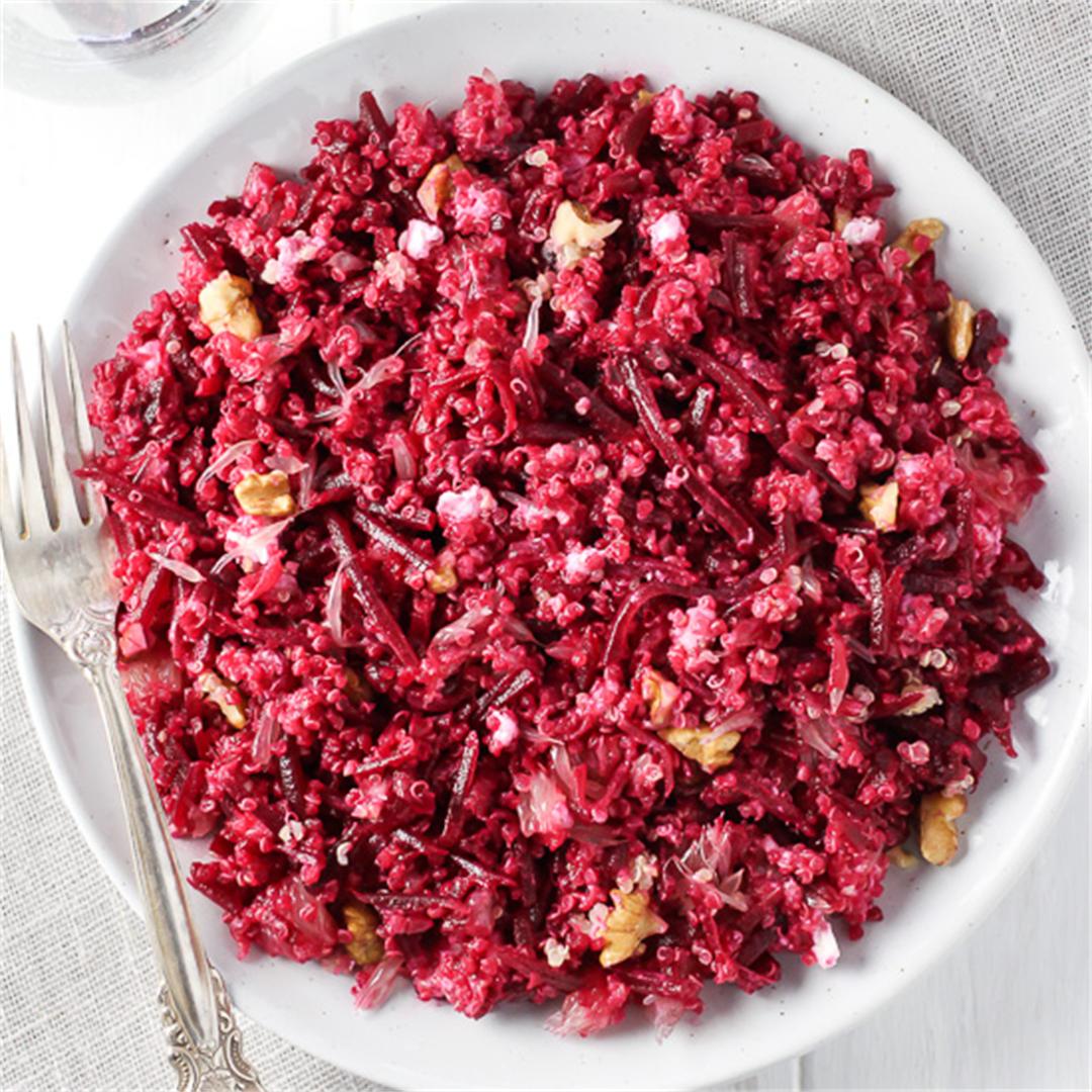 Beet Quinoa Salad with Goat Cheese and Grapefruit