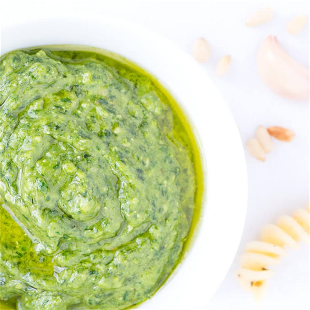 Spinach-Basil Pesto + Tips and Tricks for Perfect Pesto