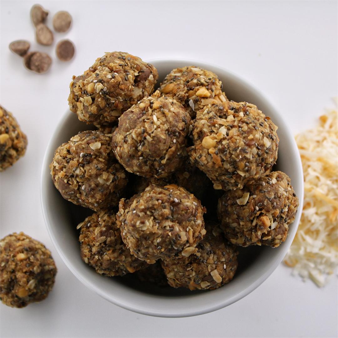 No Bake Energy Bites with Toasted Coconut
