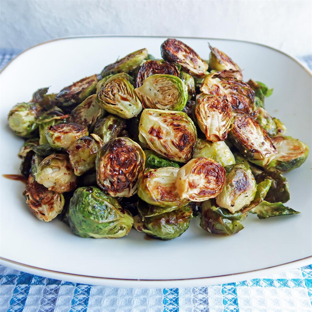 Roasted Brussels Sprouts with Balsamic-Maple Glaze