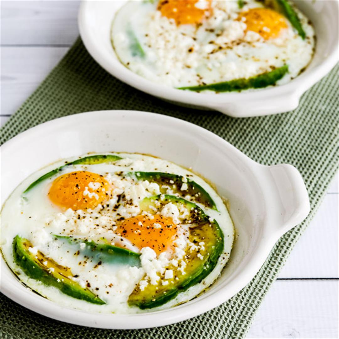 Low-Carb Baked Eggs with Avocado and Feta
