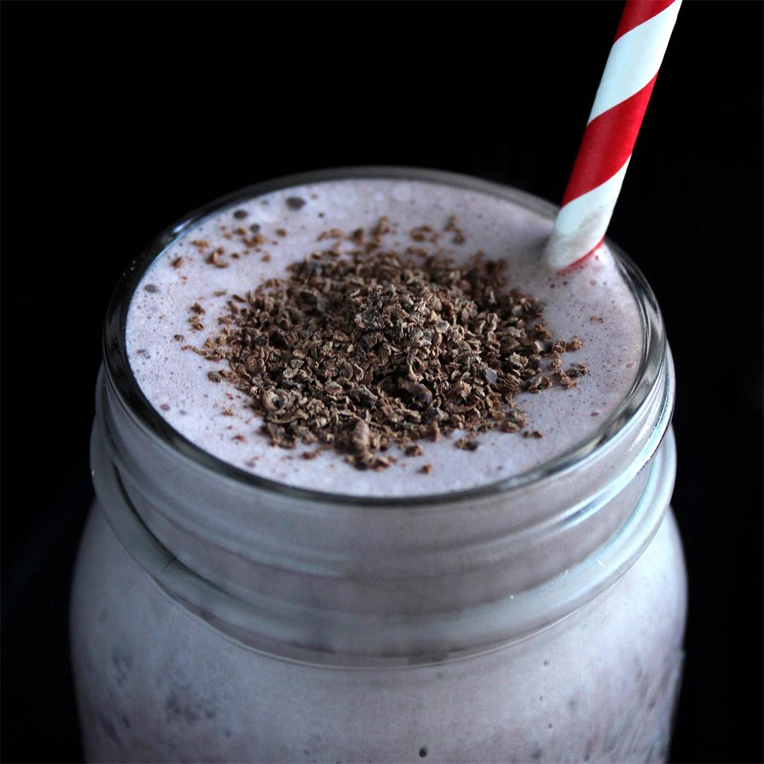 Chocolate Covered Cherry Protein Smoothie