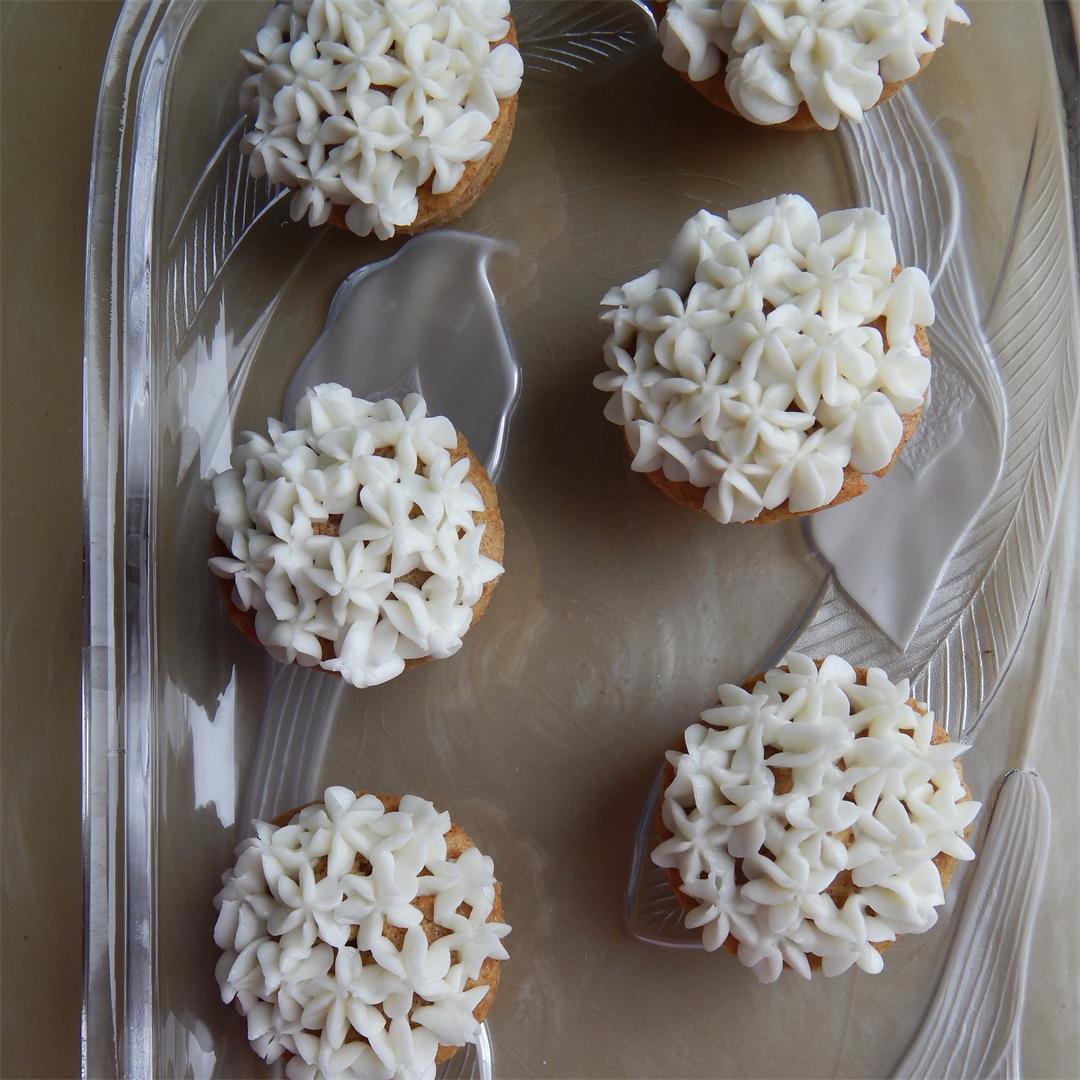 mini carrot cake cupcakes with cream cheese frosting