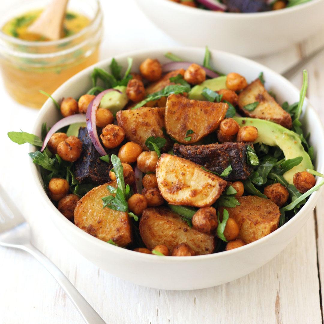 Roasted Baby Potatoes And Chickpea Salad