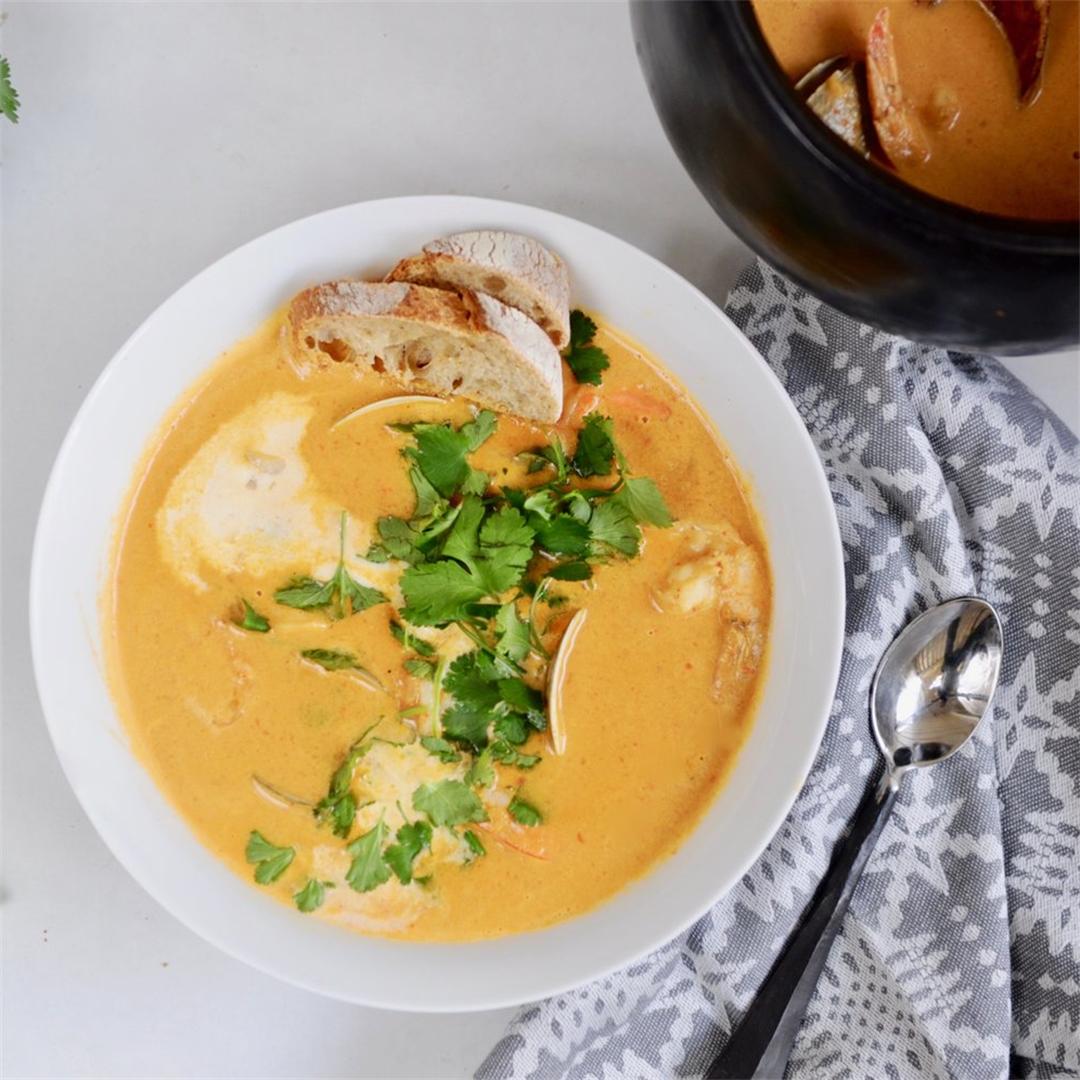 Creamy Colombian Coconut Seafood Soup