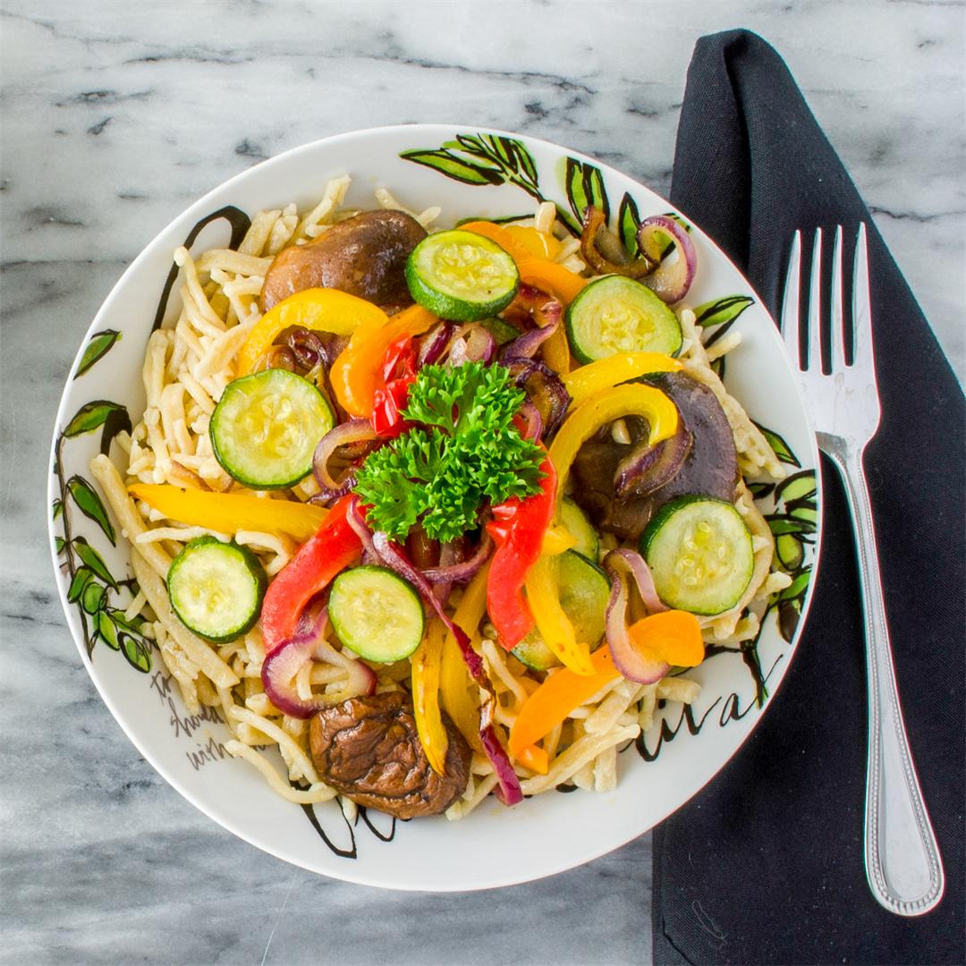 Gluten Free Spaghetti with Roasted Vegetables
