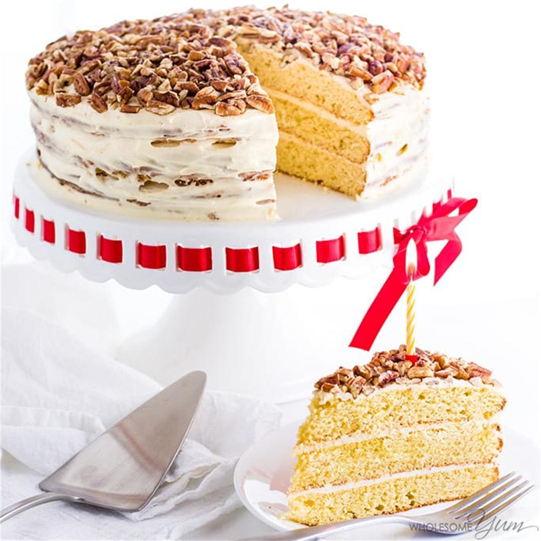 Gluten-Free Birthday Cake (Low Carb, Sugar-Free, Keto)