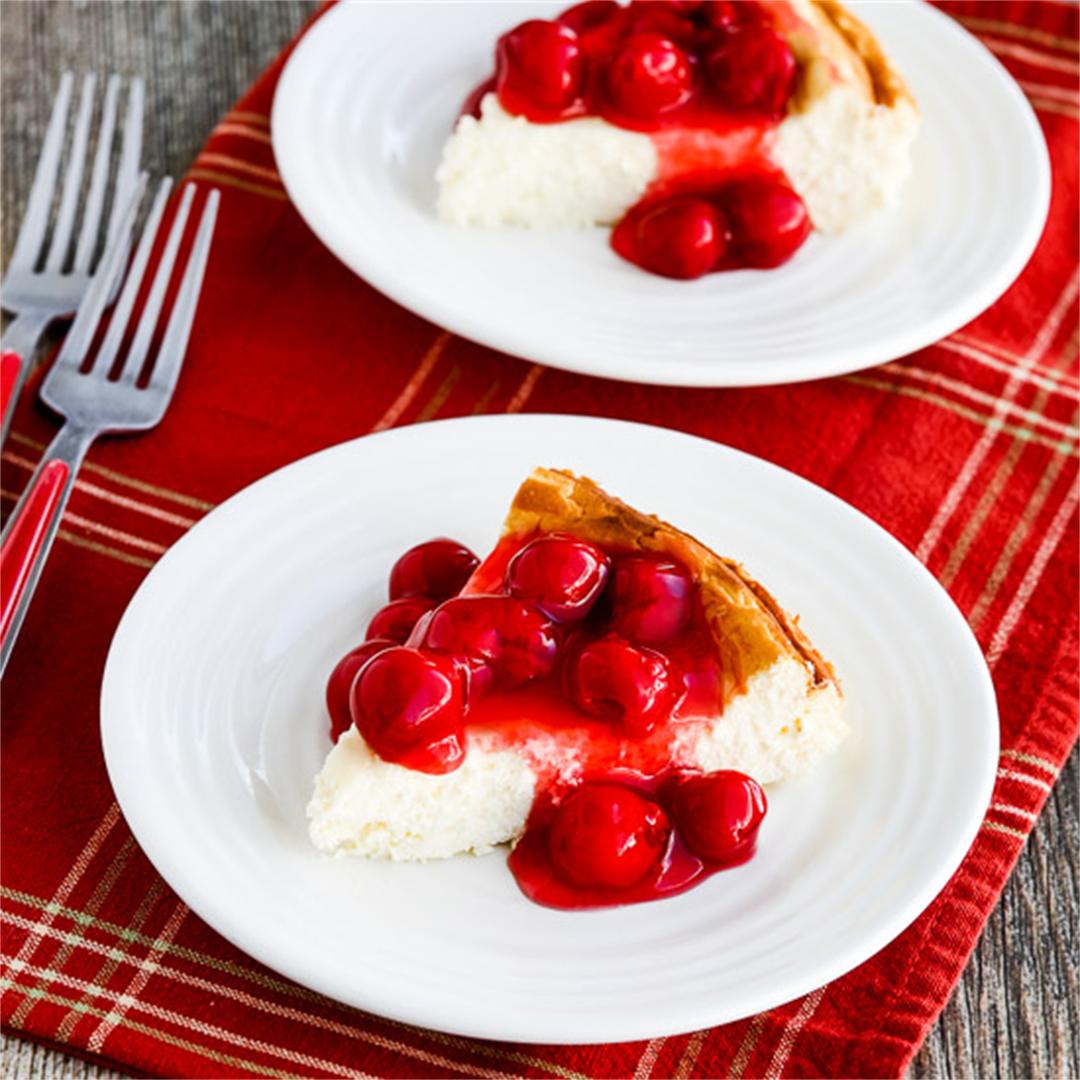 Fantastic Low-Carb Cheesecake with Cherry Topping