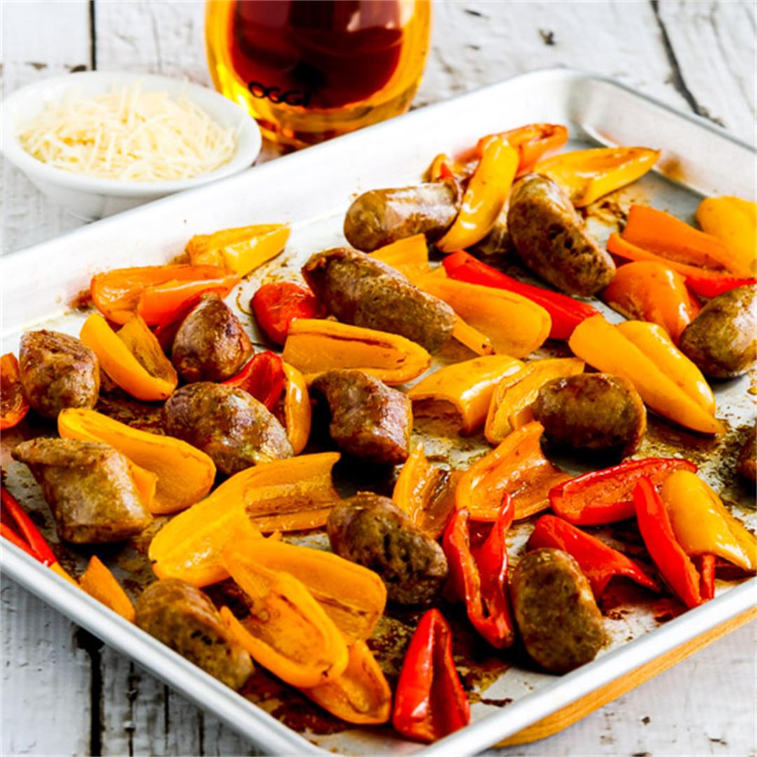 Low-Carb Italian Sausage and Sweet Mini Peppers Sheet Pan Meal