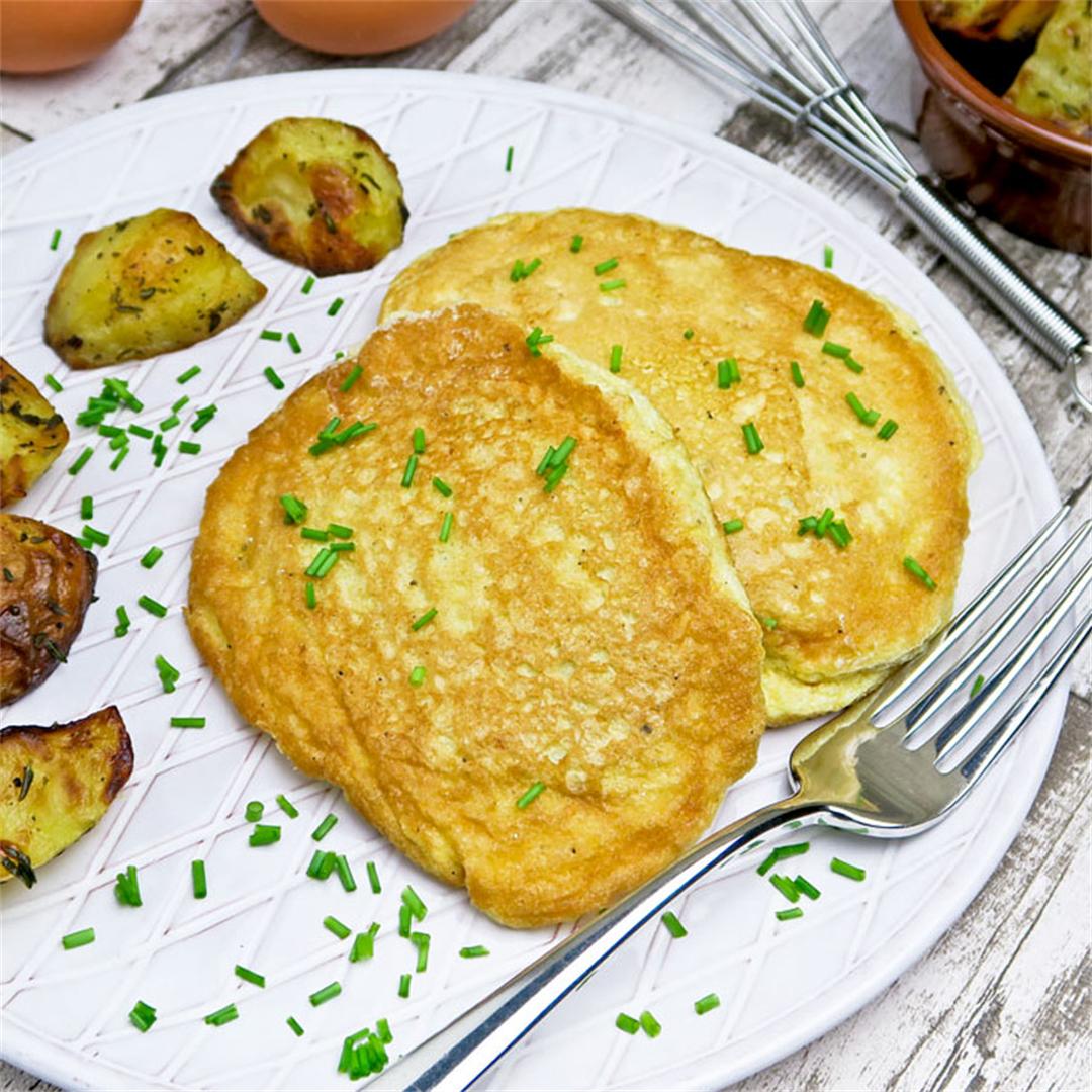In the heart of this soufflé omelet you'll find a schnitzel!