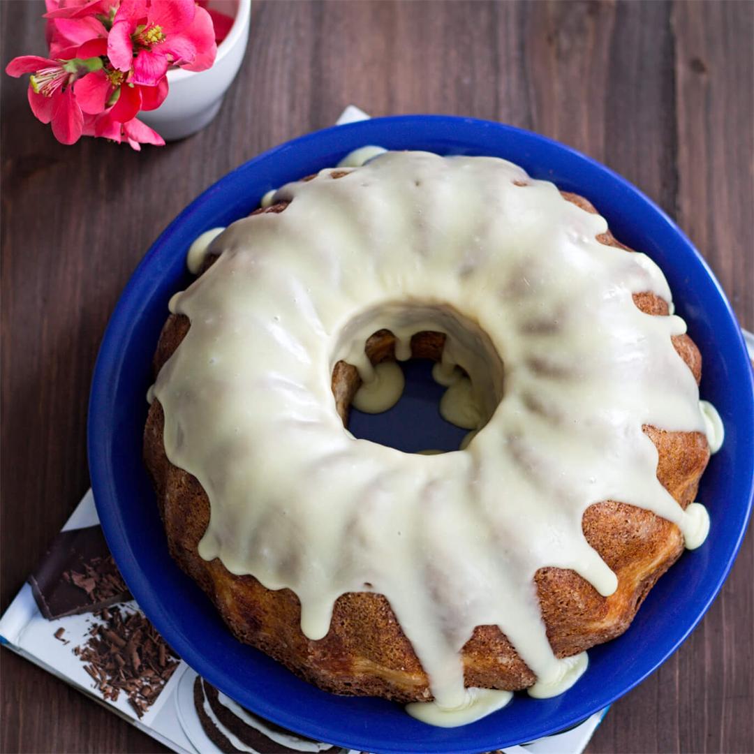Peanut Butter Bundt Cake with Cheesecake Filling