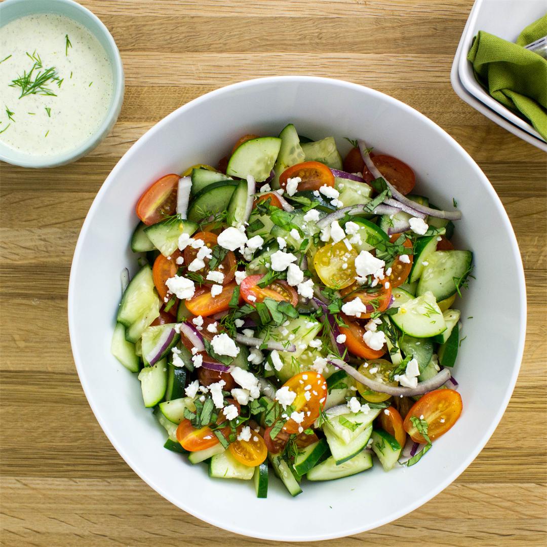 Cucumber Tomato Salad with Herb Vinaigrette