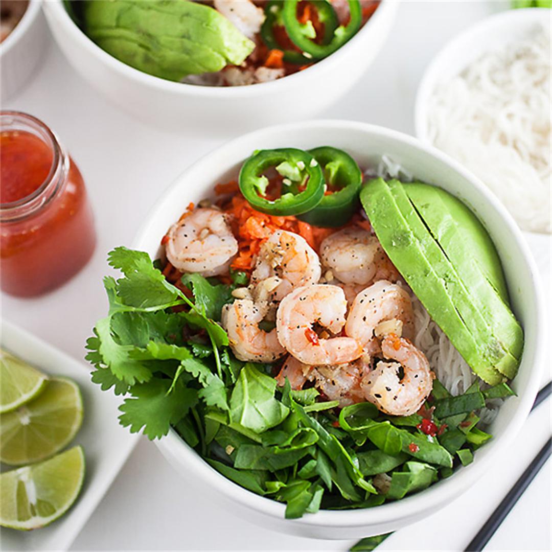 Spicy Vietnamese Salad with Garlicky Shrimp
