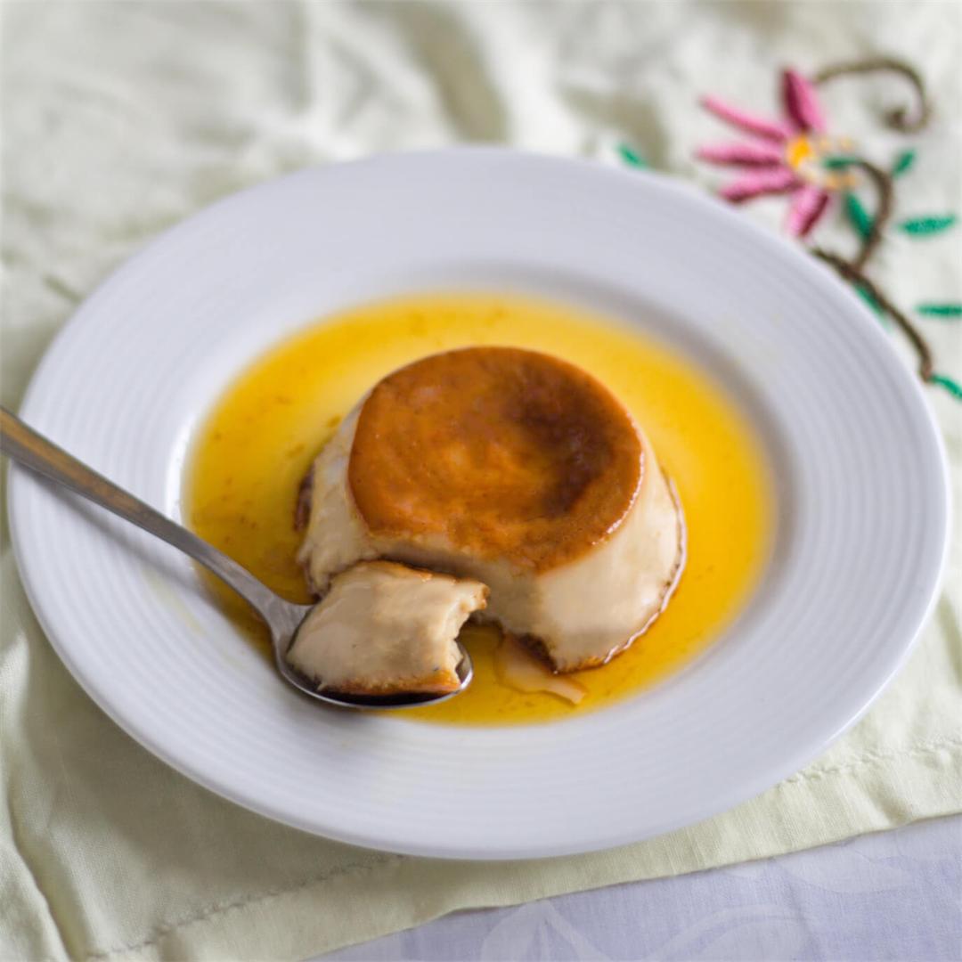 Tea infused Creme Caramel with Maple Syrup