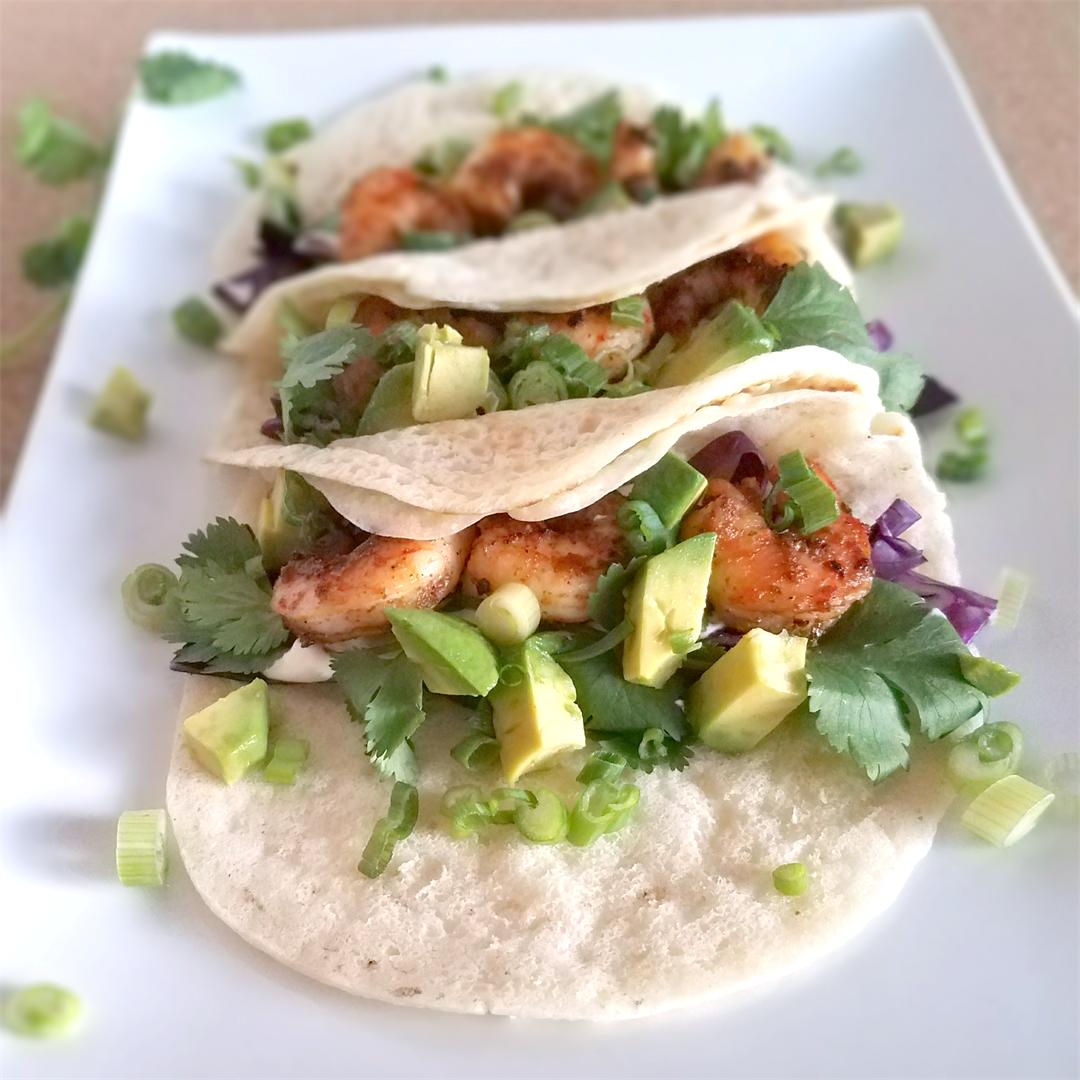 Shrimp Tacos with Lime Crema - Grain-free & Low Carb