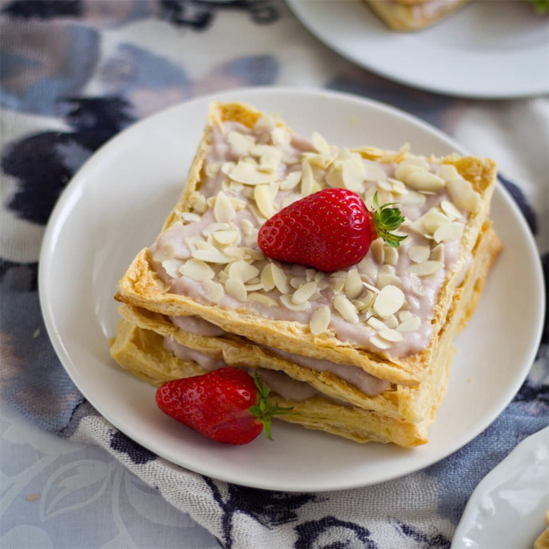 Delicious and irresistible Strawberry Almond Millefeuille