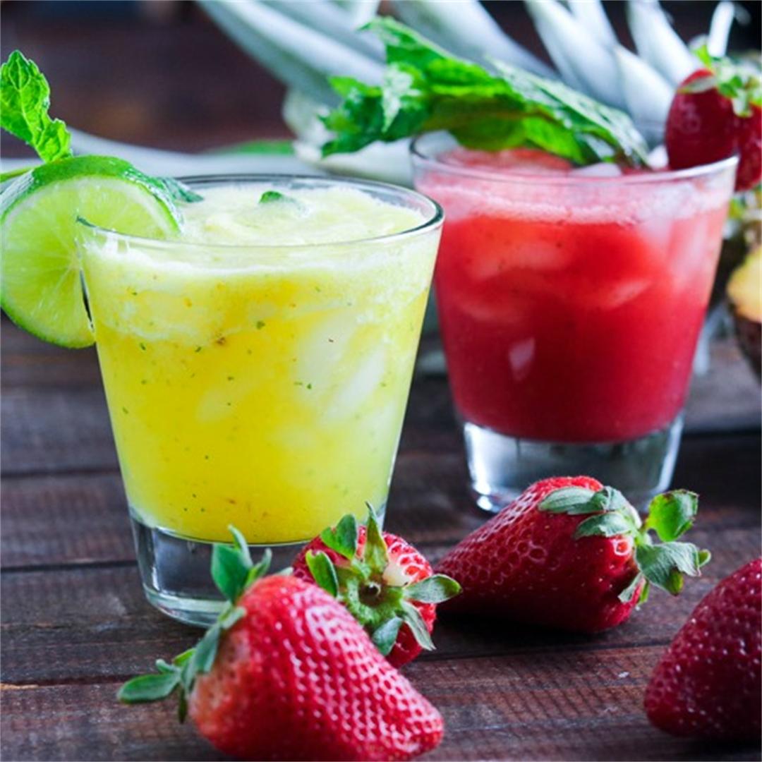 Strawberry-Lime & Pineapple-Mint Agua Fresca
