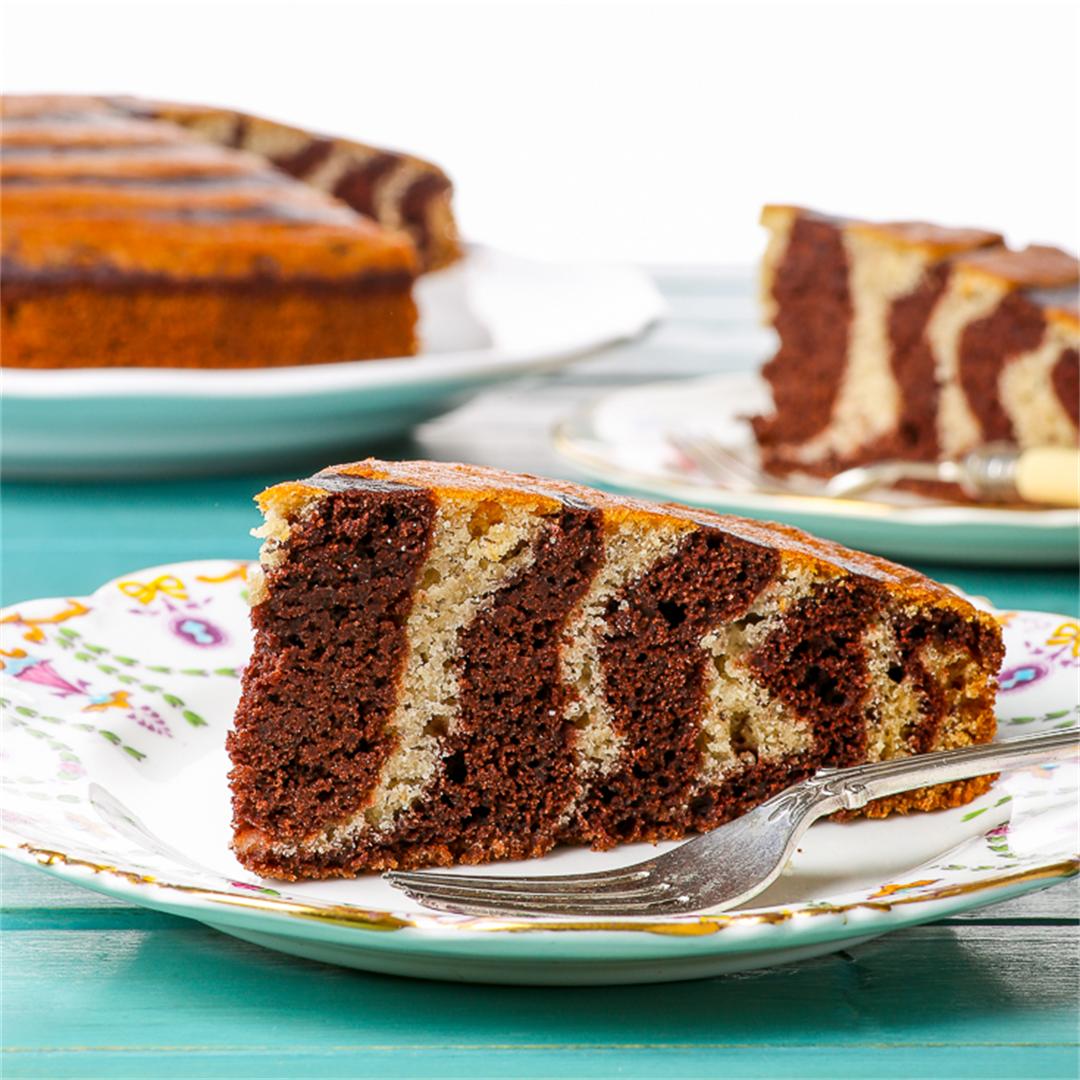 Gluten Free Zebra Cake - So impressive & so easy to make!