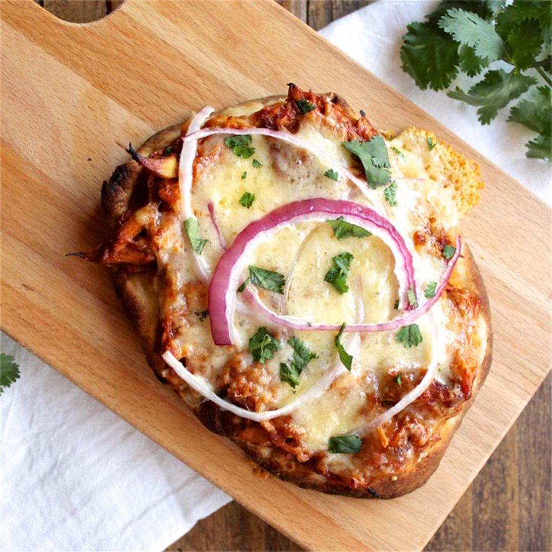 Barbecue Chicken Naan Pizza