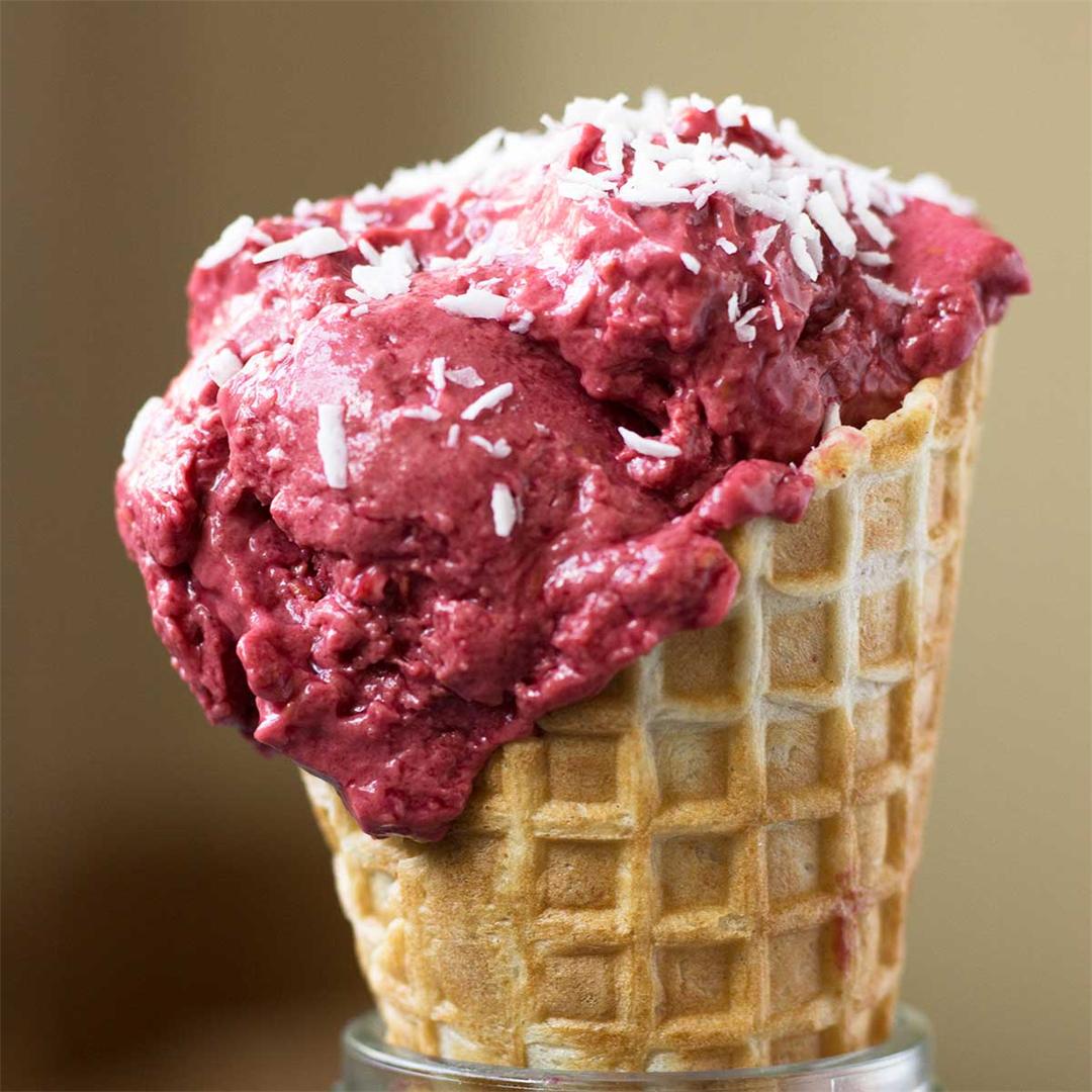 5 minute raspberry ice cream
