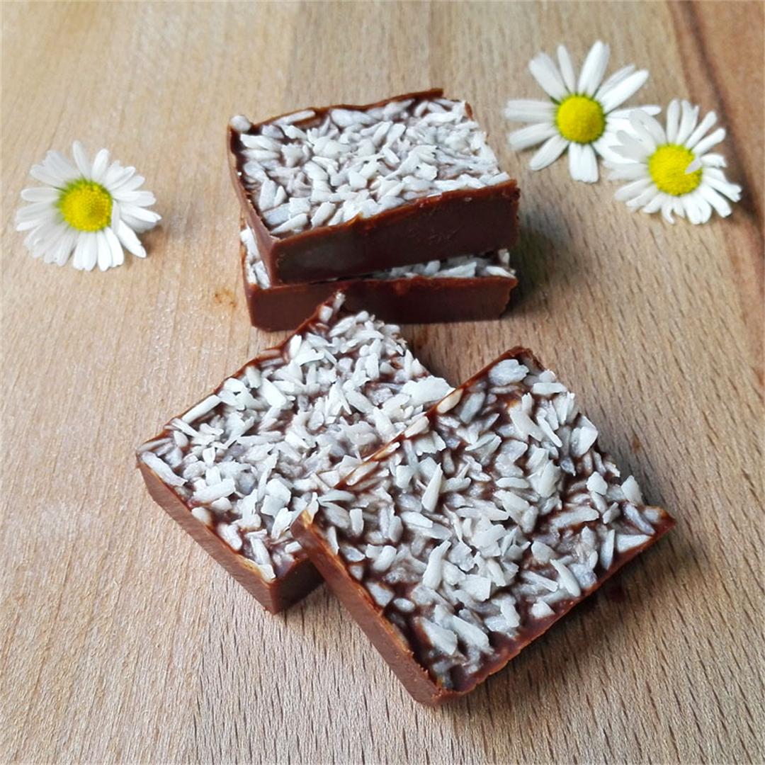 Melt-In-Your-Mouth Coconut Chocolate Fudge (Raw, Vegan)