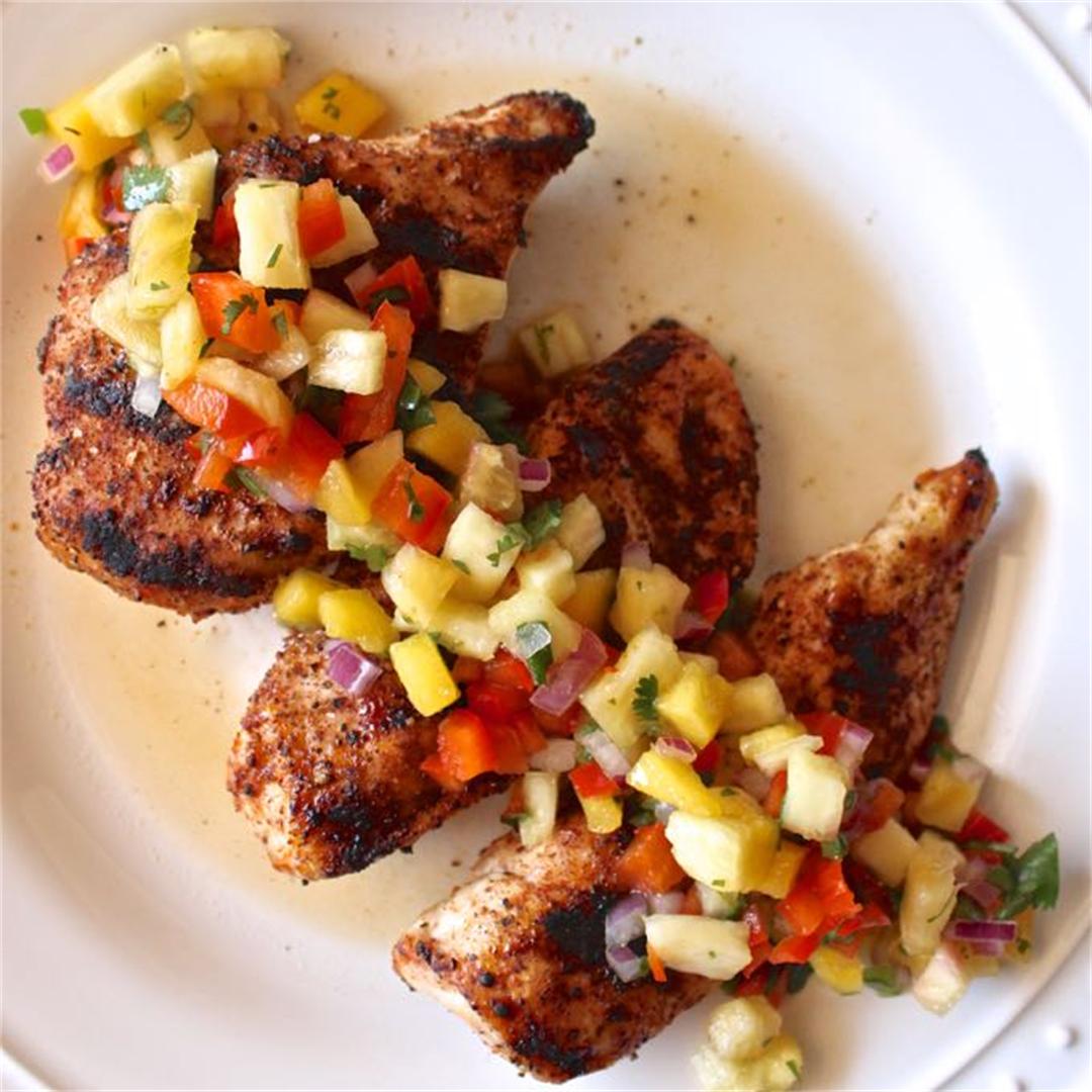 Tropical Grilled Chicken with Pineapple Salsa