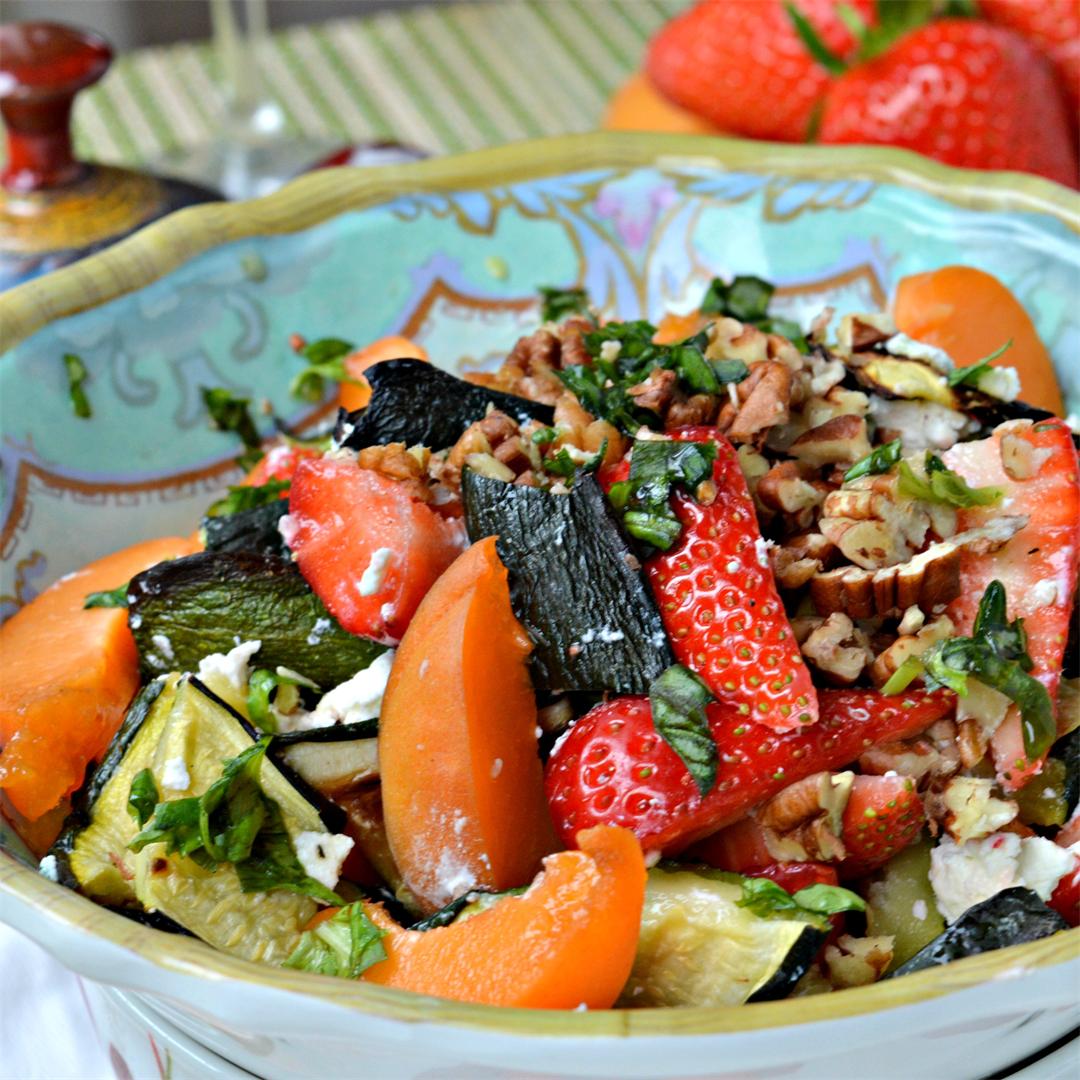 Grilled Zucchini Strawberry Salad